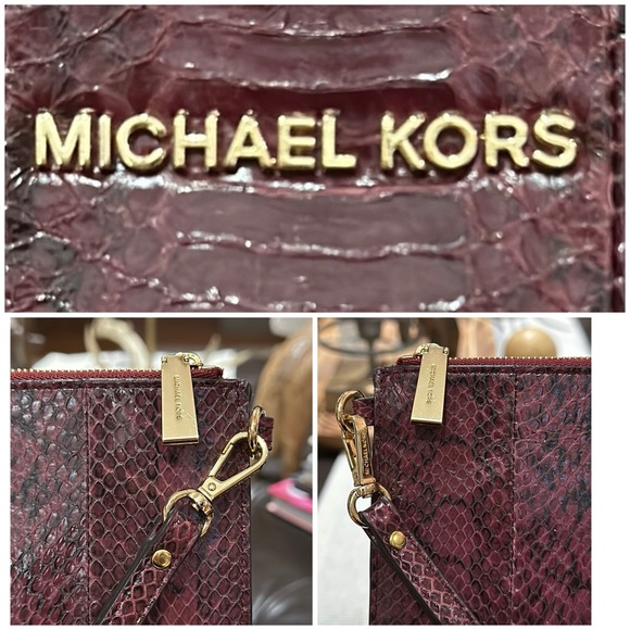 Authentic MICHAEL Michael Kors Genuine Snakeskin Clutch/Wristlet, EUC - Picture 5 of 16